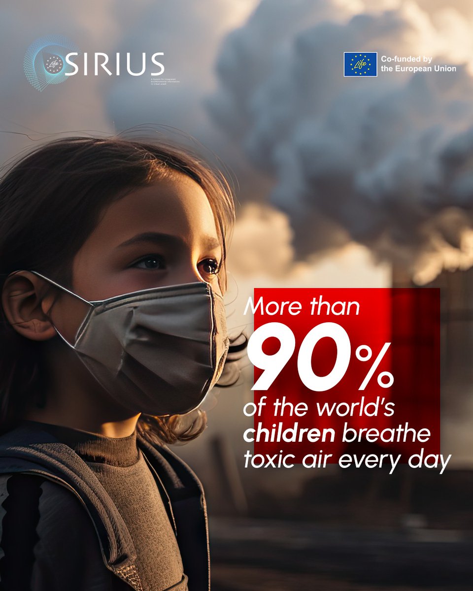Life_Sirius's tweet photo. Over 90% of children worldwide will breathe polluted air every day. This exposure can lead to lifelong health issues.
We work to protect future generations by helping cities make decisions for cleaner air.
#LIFEprogramme #LIFEproject #LIFEprojects #CleanAirEU https://t.co/Gk7QAwpt20