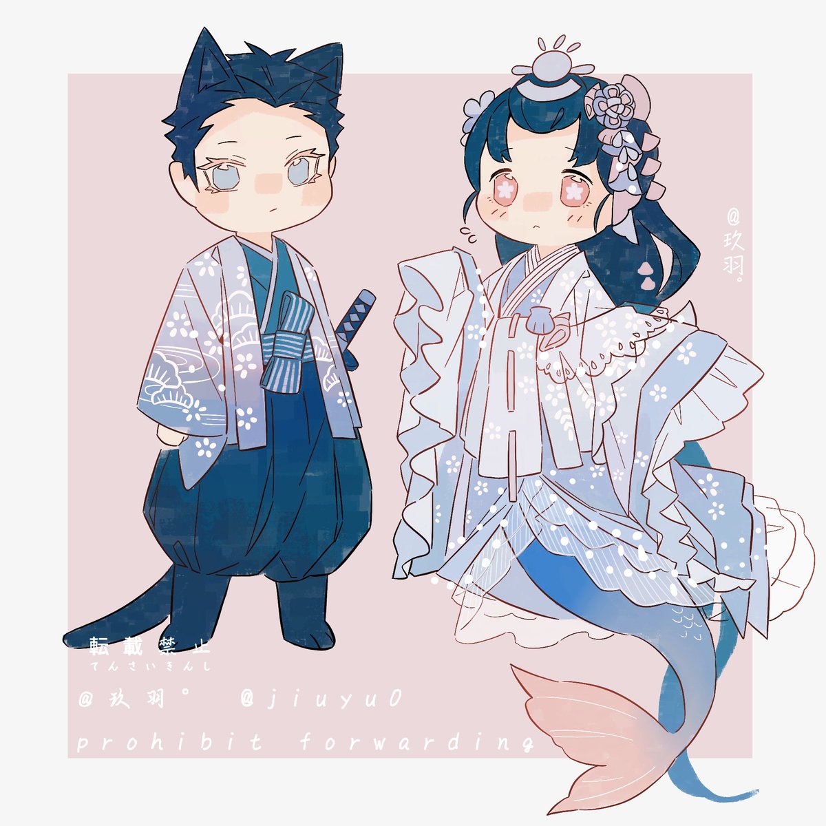 jiuyu0's tweet image. 「爱琴海」
猫猫武士和人鱼公主的故事♪
         情人节快乐♪

2025.2.14

#狛恋 #狛治 #恋雪 #猗窩座 #鬼滅の刃