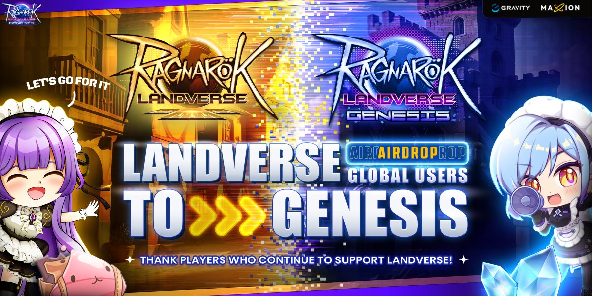 Welcome Back Gifts for Landverse Global Players! 🎉

As a token of appreciation for your support, we’re offering exclusive rewards to Ragnarok Online Landverse (Global) players! 🎁✨

▶️ rolg.maxion.gg/airdrop
🗓️ Now - 30 April 2025, 23:59 (UTC+7)

How to claim? 🧵⬇️