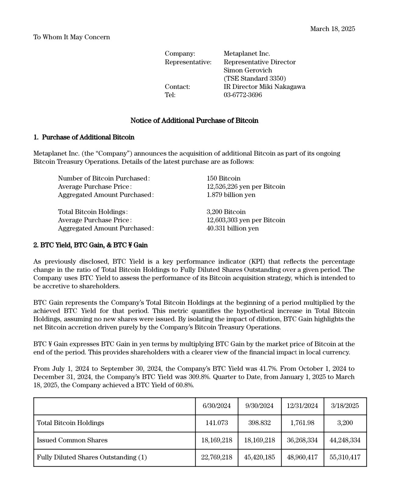 Metaplanet Inc. on X: 