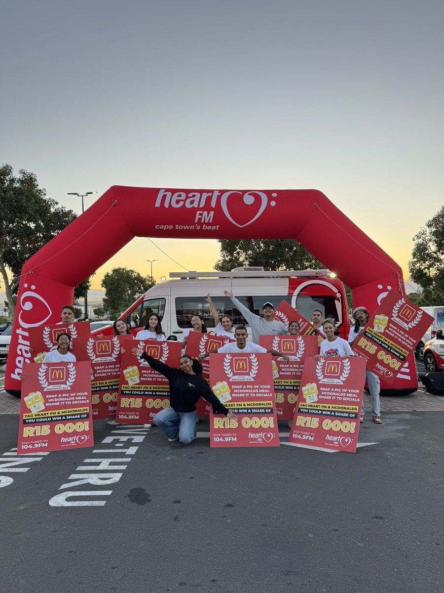 Heart1049FM's tweet photo. Celebrating McDonald’s National Breakfast Day🤩

The #HeartSquad and #HeartBreakfast team are enjoying their morning at McDonald’s Okavango ❤️

Congratulations to all the winners that won this morning 🤩😎
Always remember to enjoy your breakfast at McDonald’s 🥰 https://t.co/DevqpPN3f1
