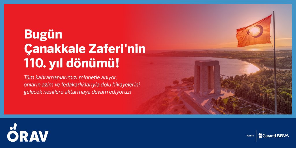Bugün, eşsiz bir kahramanlık destanı olan #ÇanakkaleZaferi'nin 110. yıl dönümü!

Çanakkale Zaferi, Türk milletinin iradesini, birlik ve beraberlik ruhunu tüm dünyaya gösterdiği bir dönüm noktasıdır. Bu önemli zaferin yıldönümünde, şehitlerimizi rahmetle anıyoruz. Onların bize