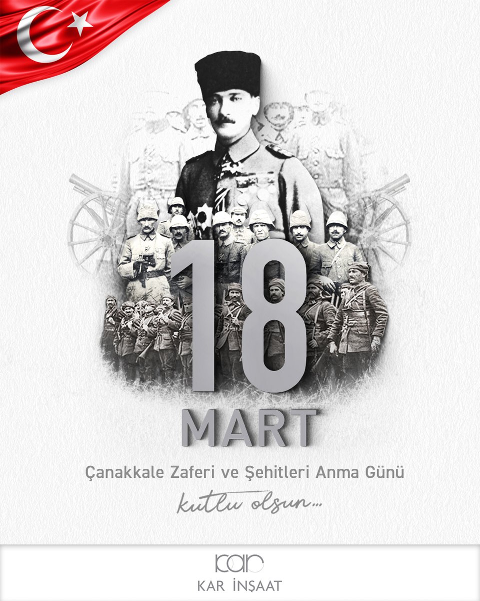 Mustafa Kemal Atatürk ve kahraman askerlerimizin inancı, cesareti ve fedakârlıkları ile bizlere bağımsızlığımızı kazandırdıkları mirası sonsuza dek yaşatacağız.
18 Mart Çanakkale Zaferi ve Şehitleri Anma Günü kutlu olsun! 🇹🇷