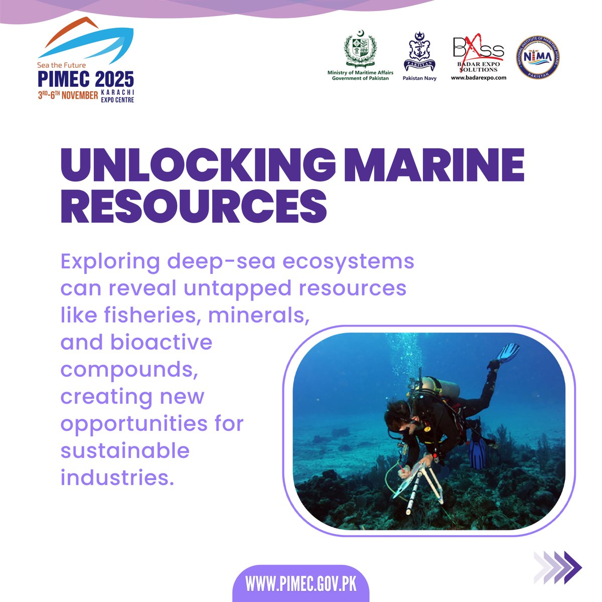 pimecexpo's tweet image. Dive into marine innovation at #PIMEC2025! From AI-driven deep-sea exploration to sustainable ocean industries, connect with global leaders &amp;amp; shape the Blue Economy.🚢

📅 Nov 3–6, 2025 | 📍 Expo Centre Karachi
🔹 In collaboration with @PakistanNavy &amp;amp; @BadarExpoSol.

#DeepSeaTech