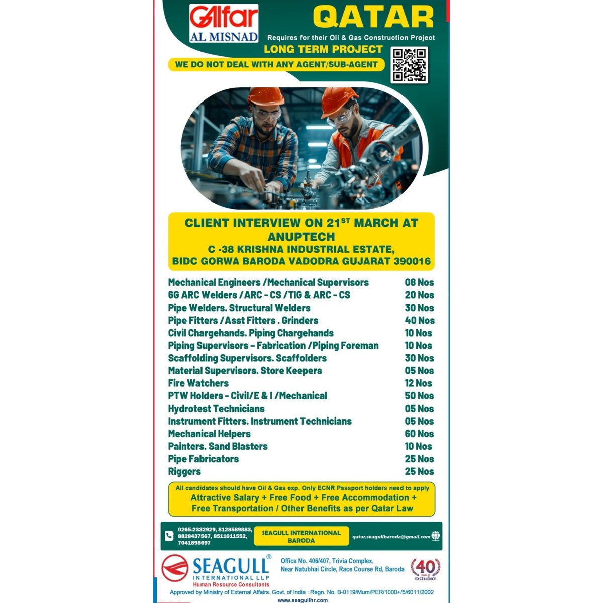 hrd1_seagull's tweet photo. 🇶🇦Qatar Jobs 
💻Client Interview On 21st March At Anuptech Vadodra
📍Location - Gujarat
.

.

.
 #qatarjobs  #seagull  #mechanicalengineer  #firewatcher  #riggers  #mechanicalhelper https://t.co/8cC18VVhrU