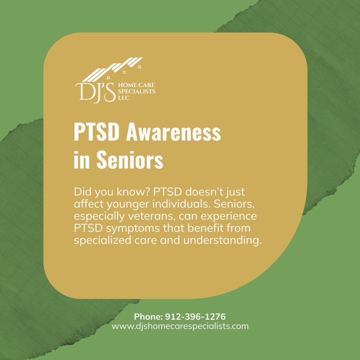 djshomecllc's tweet image. Understanding PTSD in seniors is vital for effective support. Let’s work together to provide the care they deserve. 

#SpringfieldGA #HomeCare #PTSDSupport