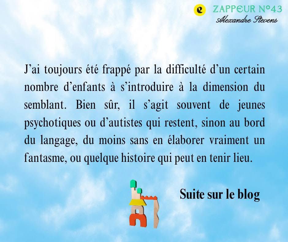 Institut_Enfant's tweet photo. 🃏 Zappeur n°43 - Alexandre Stevens - L'introduction au semblant
🃏À retrouver et télécharger sur https://t.co/79ZHf0roqo
#institutpsychanalytique #jie8 #semblant https://t.co/Jwsii83h1q