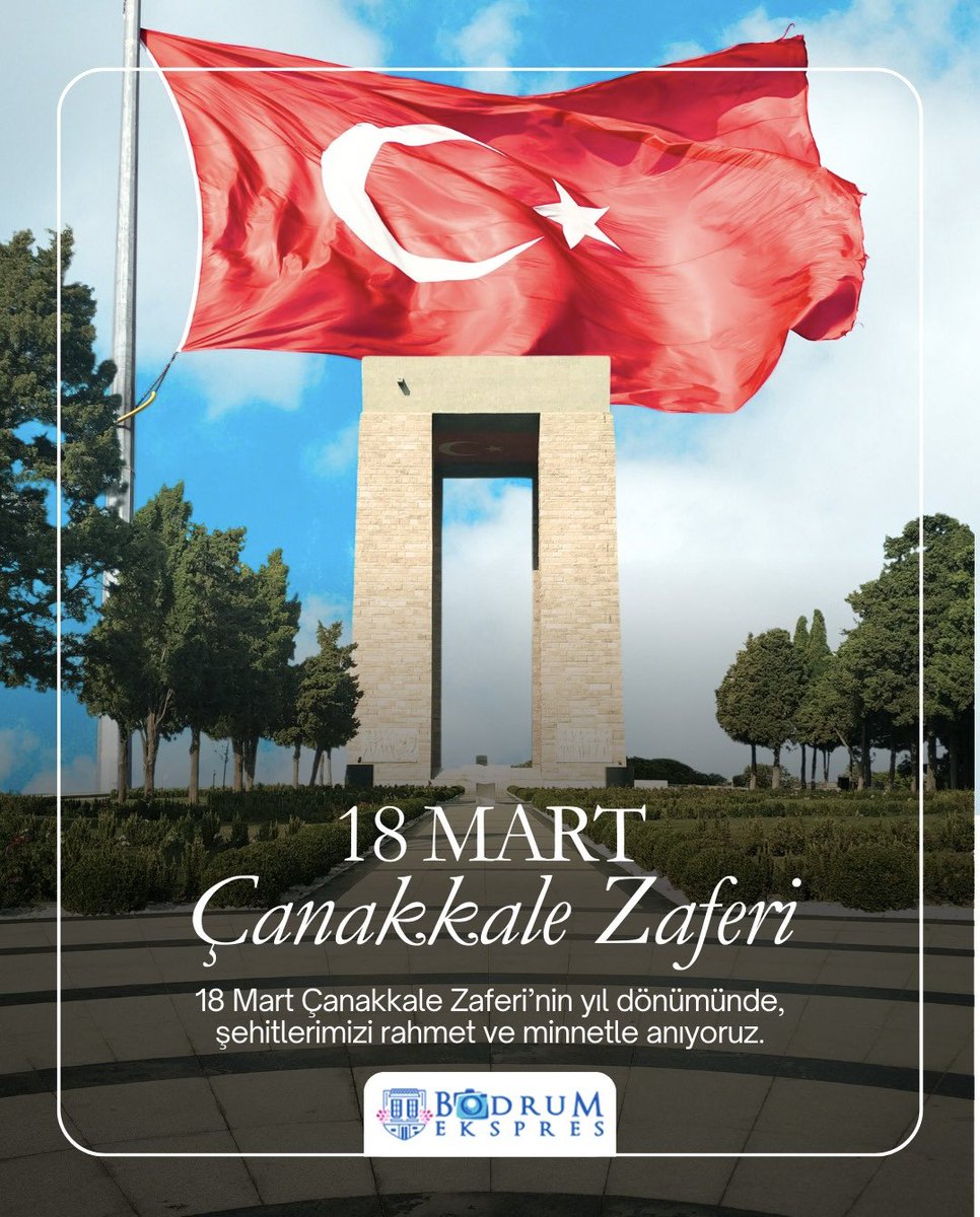 18 Mart Çanakkale Zaferi’nin yıl dönümünde, şehitlerimizi rahmet ve minnetle anıyoruz. #ÇanakkaleGeçilmez