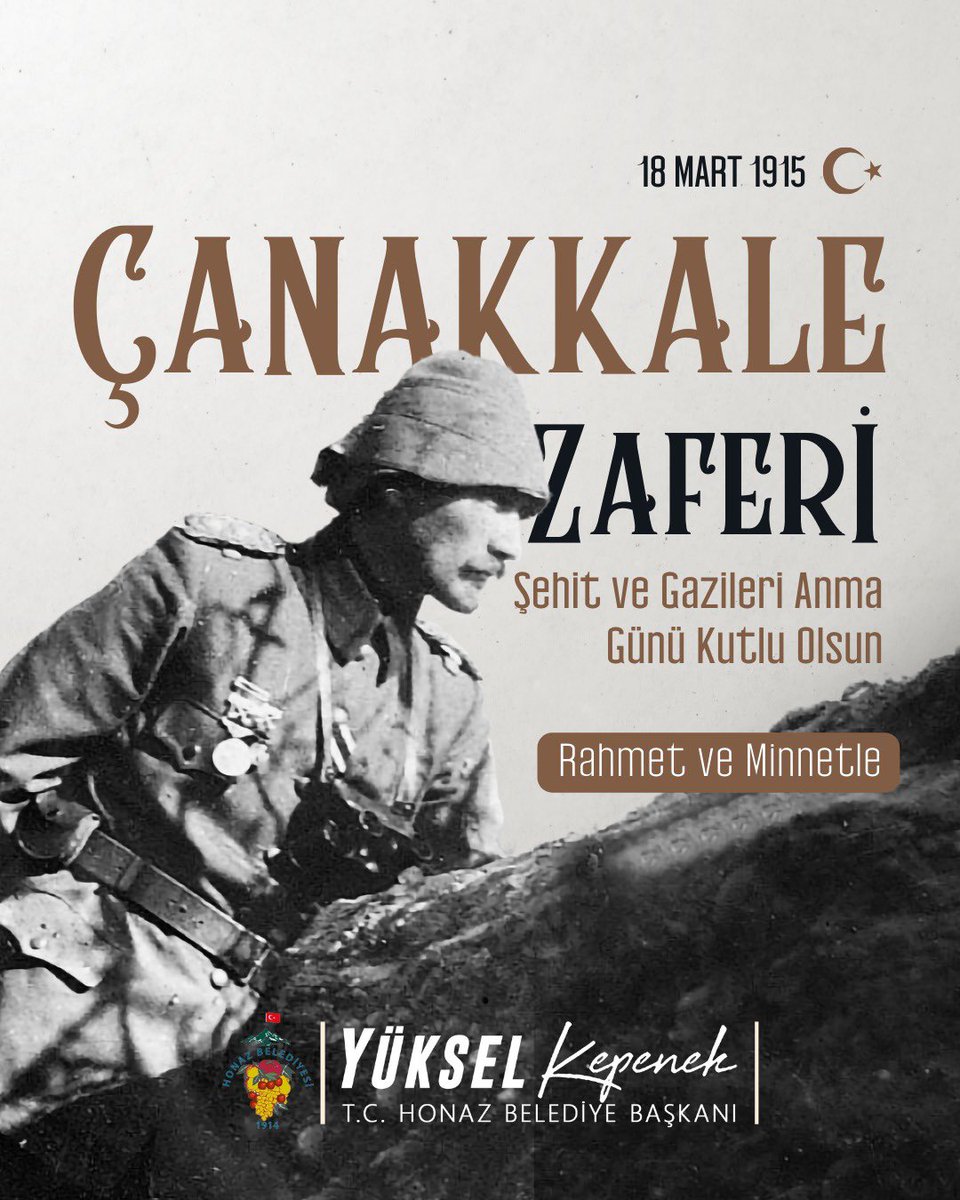 Bugün; Gazi Mustafa Kemal Atatürk’ün askerlerine “Ben size taarruzu emretmiyorum, ölmeyi emrediyorum.” dediği zaferdir. Zaferin 110. yıl dönümünde, bu vatan uğruna gözlerini kırpmadan canlarını seve seve veren aziz şehitlerimizi rahmet, saygı ve minnetle anıyorum. #Canakkale