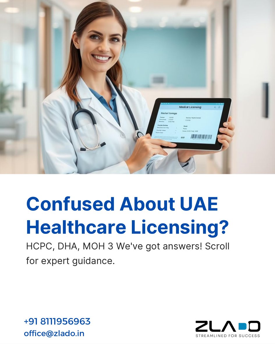 ZladoOffice's tweet photo. Got Questions About HCPC, DHA, or MOH Licensing? We’ve Got Answers! 

Navigating healthcare licensing can be confusing and overwhelming—from document verification to approvals and exam requirements. But don’t worry, we’re here to help!

Whether you’re struggling with HCPC registration delays, DHA exam prep, or MOH licensing requirements, drop your questions below or DM us. Our experts are ready to guide you every step of the way!

What’s your biggest challenge with healthcare licensing? Ask us anything in the comments! 

+91 8111956963
office@zlado.in

#HealthcareLicensing #HCPC #DHA #MOH #MedicalProfessionals #Zlado