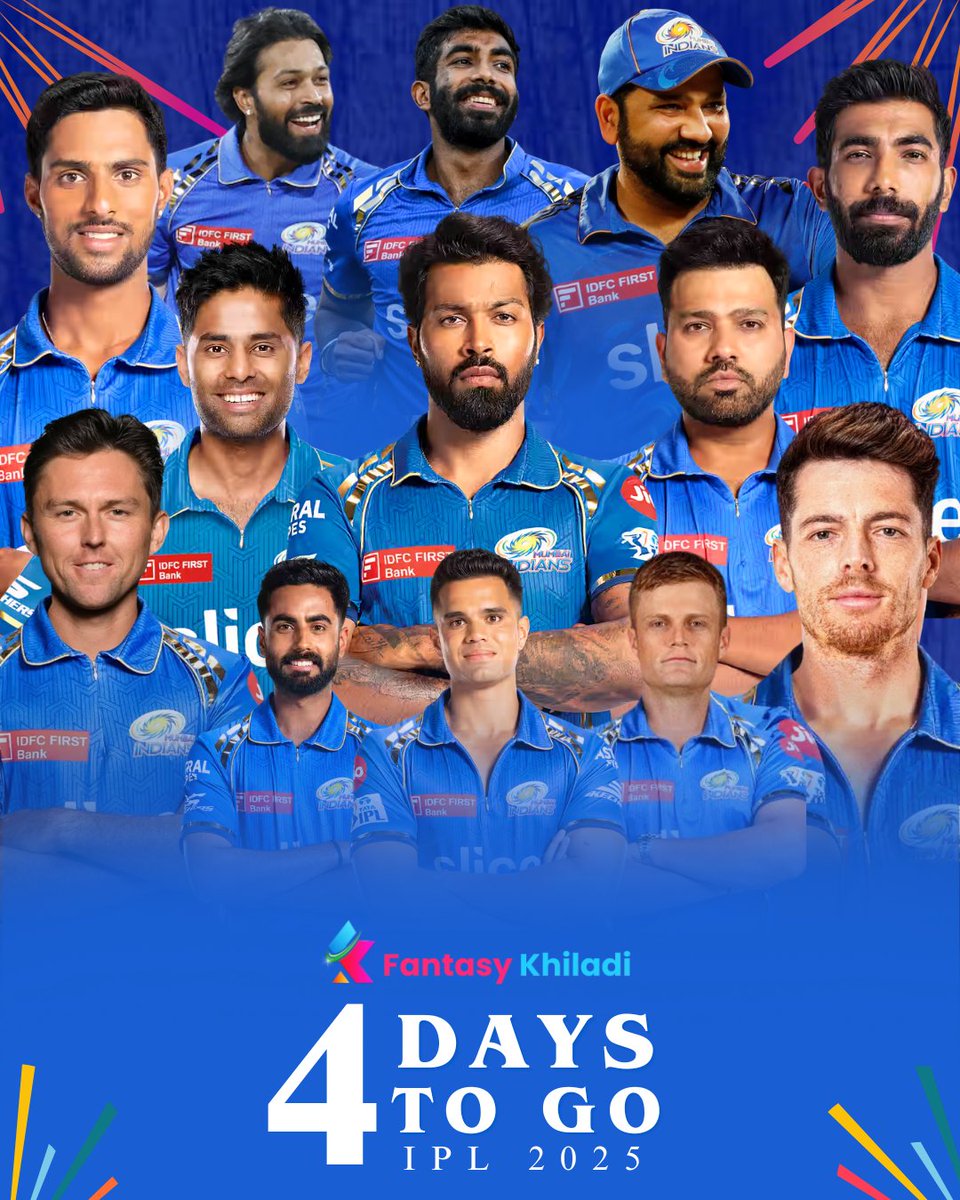 _fantasykhiladi's tweet photo. "Just4️⃣ days to go for the biggest cricketing spectacle!
-🏏🔥 The stage is set, the teams are ready #IPL2025 is almost here! 🎉💥
Who’s excited? 😍🏆
comment down below ⬇️⬇️your favorite team name
#IPLCountdown #CricketFestival #GameOn" https://t.co/CepjSVa2dU