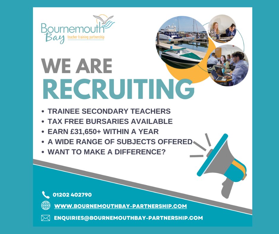 Twynham School (@twynhamschool) on Twitter photo If you're interested in training to teach <a href="/BmthBayTTP/">BmthBayTTP</a> would love to hear from you
Click here to find out more -> bournemouthbay-partnership.com/want-to-teach/
#traintoteach If you're interested in training to teach <a href="/BmthBayTTP/">BmthBayTTP</a> would love to hear from you
Click here to find out more -> bournemouthbay-partnership.com/want-to-teach/
#traintoteach