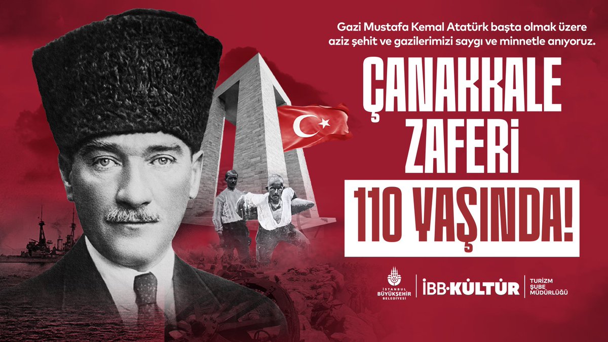 18 Mart Çanakkale Zaferi’nin yıl dönümünde, Türk milletinin kahramanlık destanını kutluyoruz. Gazi Mustafa Kemal Atatürk ve silah arkadaşları başta olmak üzere, tüm şehitlerimizi saygı ve rahmetle anıyoruz.

18 Mart Çanakkale Zaferi kutlu olsun!