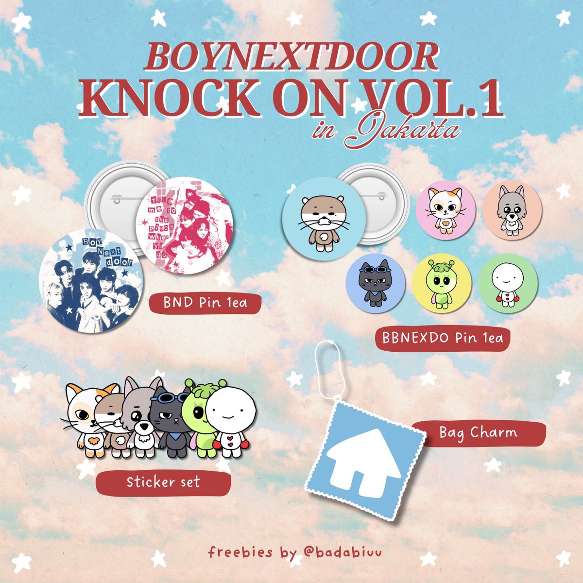 pungdding's tweet photo. ✨Boynextdoor Knock On Vol.1 in Jakarta✨
—freebies by @badabiuu 

• Like &amp; repost are appreciated
• Just say hi and ask nicely<3
• Kindly tag me if you get this freebies

‼️Please don’t sell or throw it‼️
#KNOCK_ON_Vol_1_JAKARTA https://t.co/8uvk1q9jAi
