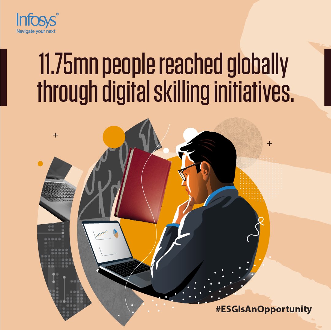 Infosys's tweet image. We set an ambitious goal to digitally skill 10 million people by 2025. This year, we&apos;ve already surpassed that goal, reaching 11.75 million people - empowering them to thrive in the digital world. infy.com/ESGReport

#InfosysESG | #ESGIsAnOpportunity
