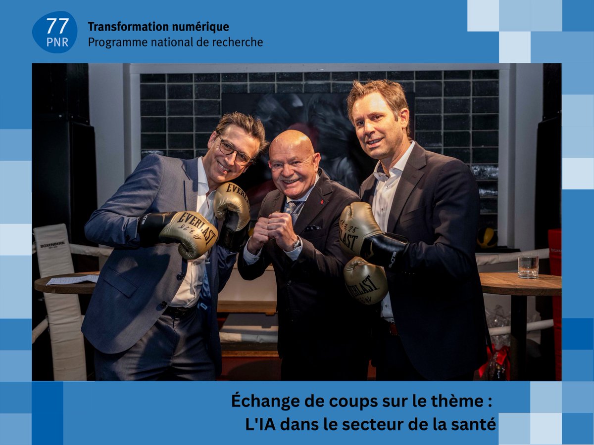 Dans le ring pour le PNR 77 🥊 L’IA dans la santé était au cœur du débat au Boxkeller de Berne avec Axel Rominger (Inselspital) &amp; Mathis Brauchbar (PNR 77): santemedia.ch/ki-im-gesundhe…

Vers les projets du PNR 77 : nfp77.ch/fr/nXTuIvoYFdv… 

#IA #Santé #Innovation #PNR77 #Recherche