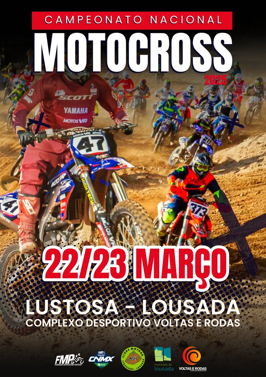 HanksThomas26's tweet image. Campeonato Nacional de Motocross regressa a Lustosa nos dias 22 e 23 de março 

#lousada #valsousatv #sapo 
valsousatv.sapo.pt/2025/03/17/cam…
Clube Motard Figueiras
FMP - Federação de Motociclismo de Portugal