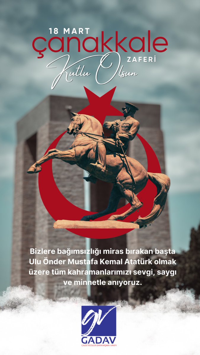 18 Mart; vatan sevgisinin, birlik ve beraberliğin destanıdır! Çanakkale Zaferi’nin 110. yıl dönümünde, bizlere bağımsızlığı miras bırakan başta Ulu Önder Mustafa Kemal Atatürk olmak üzere tüm kahramanlarımızı sevgi, saygı ve minnetle anıyoruz. 🇹🇷✨