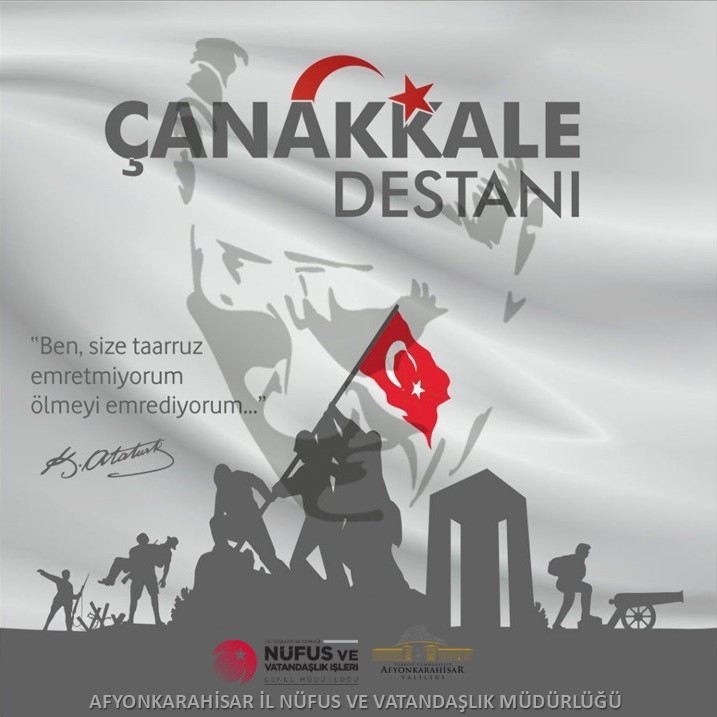 ''...
Bir hilâl uğruna, yâ Rab, ne güneşler batıyor!''

Çanakkale; inancın, fedakârlığın ve vatan sevgisinin dile gelmiş en büyük destanıdır. 🇹🇷

18 Mart Çanakkale Zaferi ve Şehitleri Anma Gününün 110. yıldönümünde, Ulu Önderimiz Gazi Mustafa Kemal Atatürk başta olmak üzere