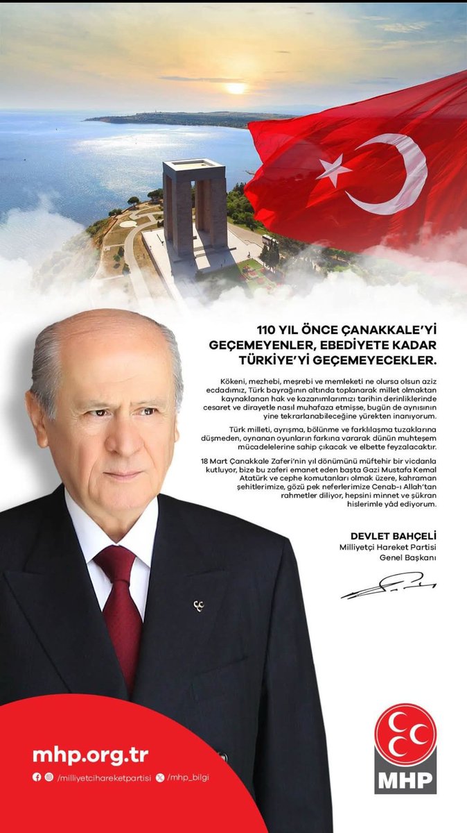 mhp_01's tweet photo. 110 YIL ÖNCE ÇANAKKALE'Yİ GEÇEMEYENLER, EBEDİYETE KADAR TÜRKİYE'Yİ GEÇEMEYECEKLER. https://t.co/Iq6ZI6Uxpy