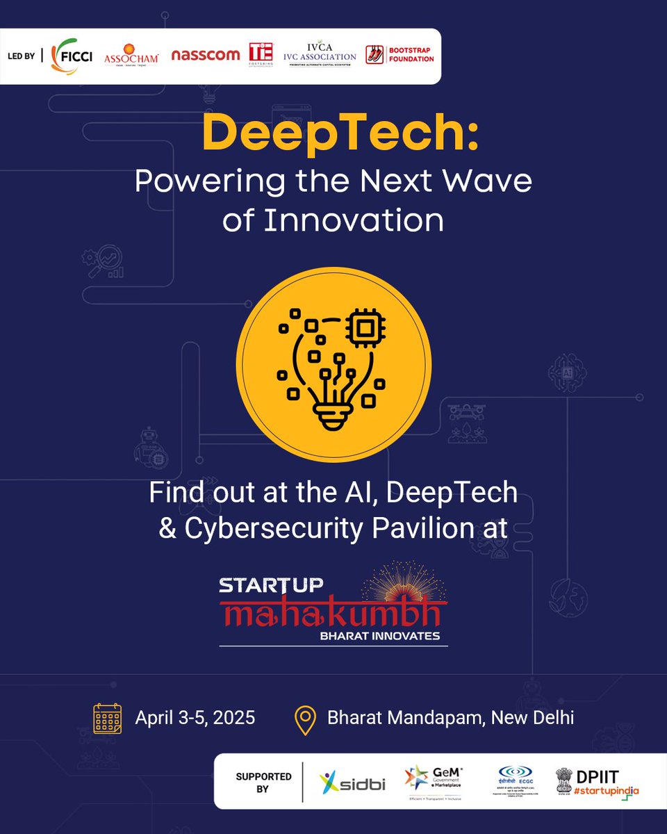 Anyone enthusiastic about Cyber Security, AI, and DeepTech can visit the Pavilion at Startup Mahakumbh, where groundbreaking technologies shaping the future of AI, secure computing, and autonomous systems will be showcased. The event will take place from April 3 to 5 at Bharat