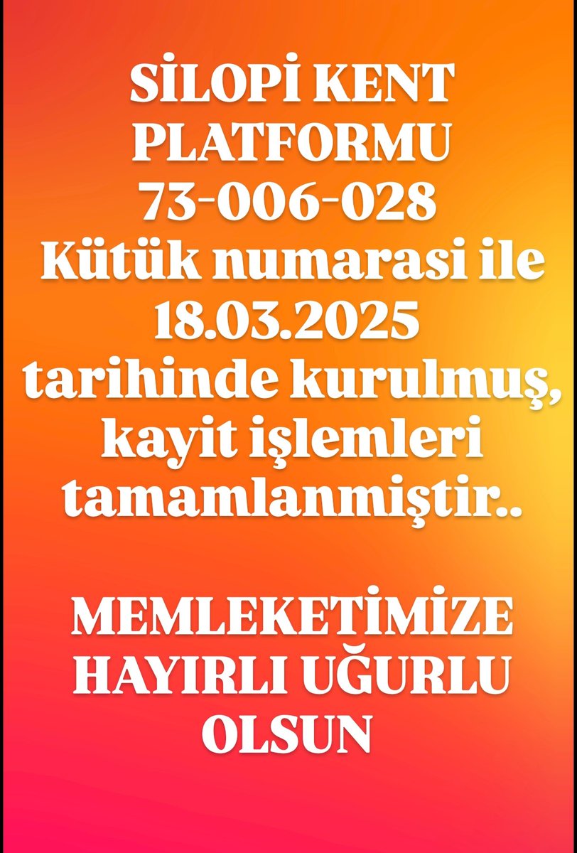 Memleketimize hayırlı uğurlu olsun...
#SilopiSKP