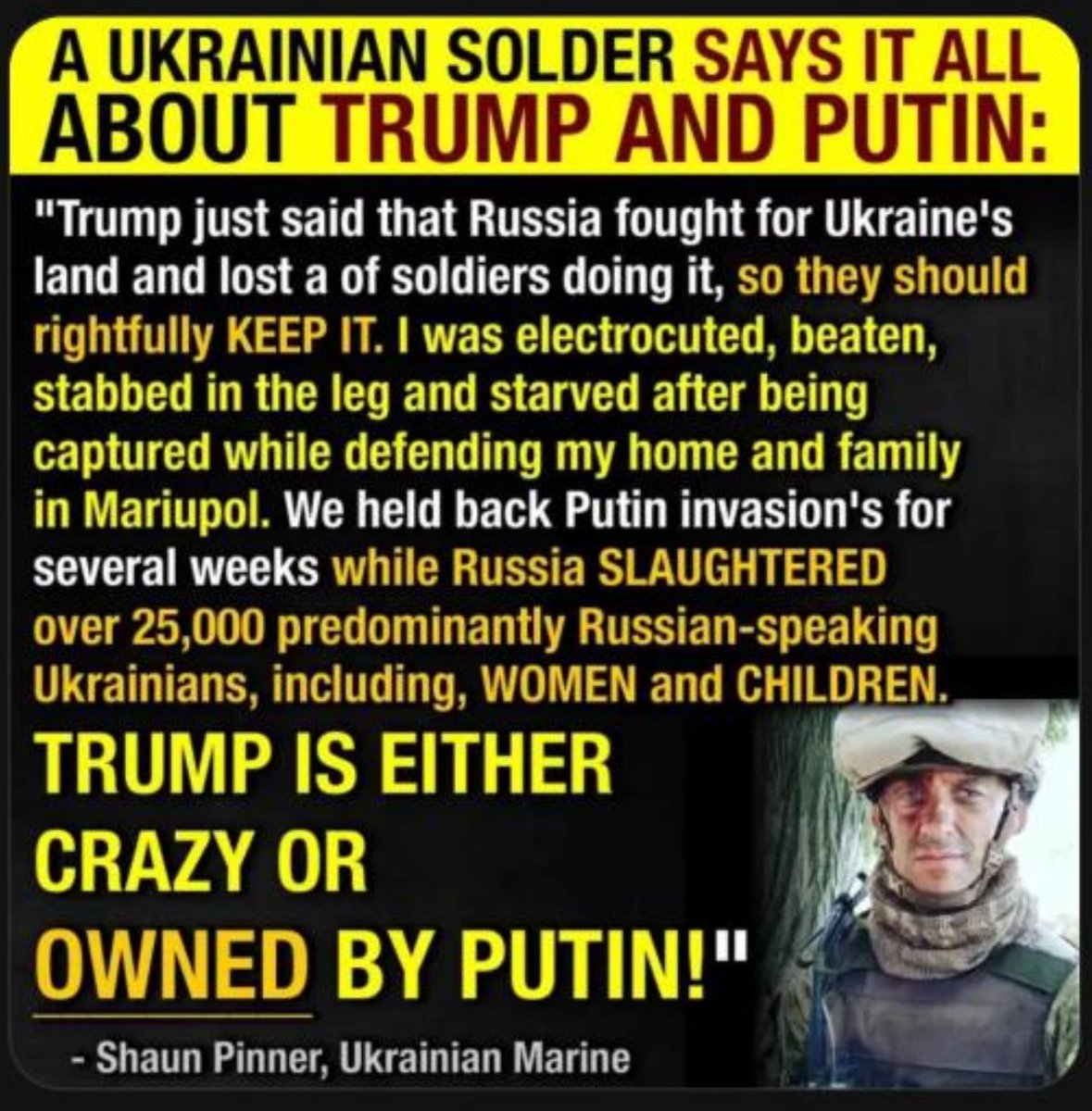 Shaun Pinner (@olddog100ua) on Twitter photo <a href="/DefendDoge/">DogeDefender ๐ก๏ธ๐ฑ</a> Saving the Russian speakers, I watched Putin slaughter over 25,000 of them including women and children anonymous.
Just in Mariupol <a href="/DefendDoge/">DogeDefender ๐ก๏ธ๐ฑ</a> Saving the Russian speakers, I watched Putin slaughter over 25,000 of them including women and children anonymous.
Just in Mariupol