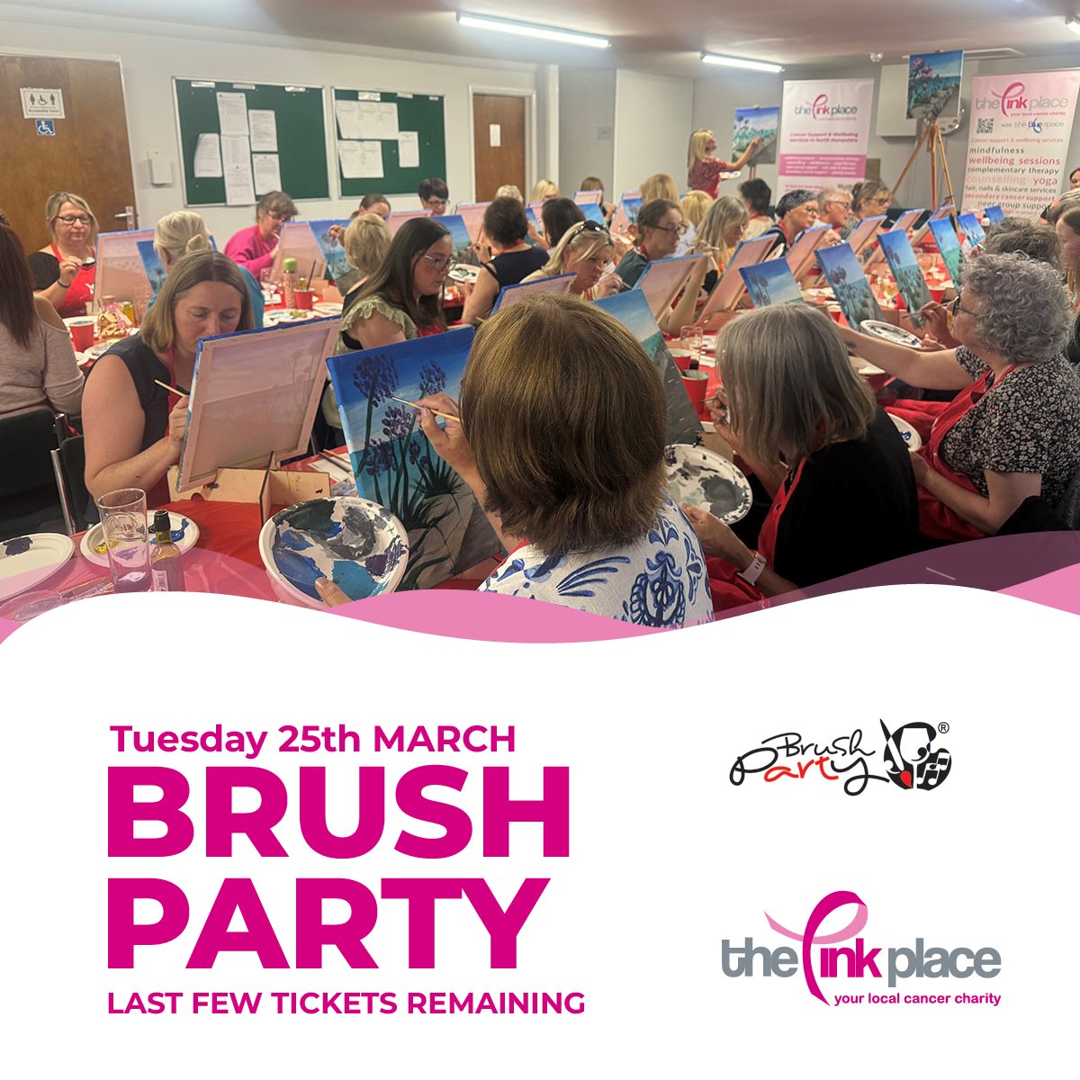 Next Tuesday, you could be channelling your inner Matisse, your hidden Hockney, or your pent-up Picasso.

A handful of tickets left for our charity brush party in Basingstoke.

thepinkplace.org.uk/product/brush-…

#brushpartyuk #basingstoke