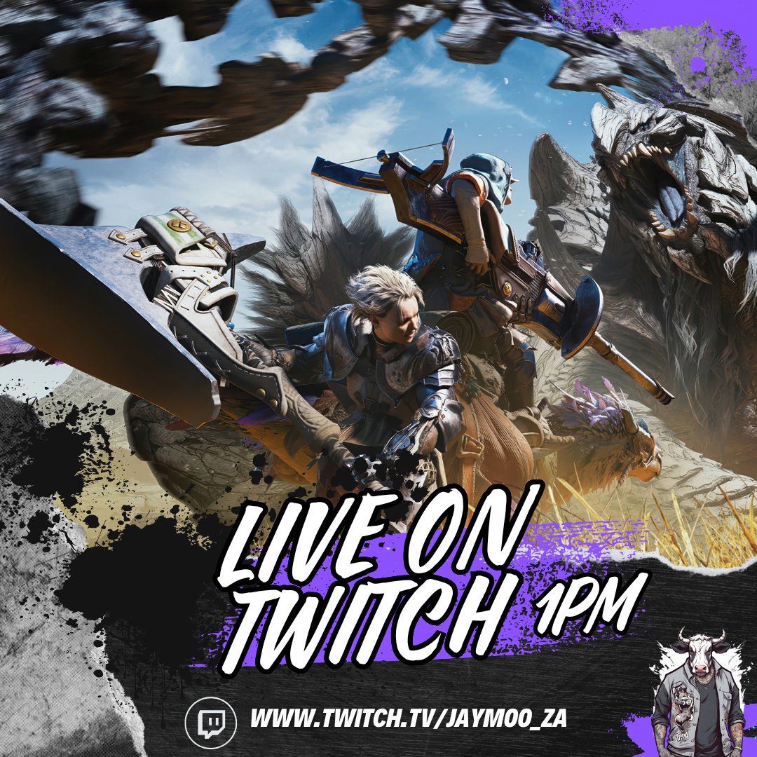 What's good everyone🔥
x
We are back on the Monster Hunter Grind over on twitch at 1pm🔥
x
twitch.tv/jaymoo_za

#MHWilds #twitch #twitchstreamer #MonsterHunterWilds #ZA #SouthAfrica
