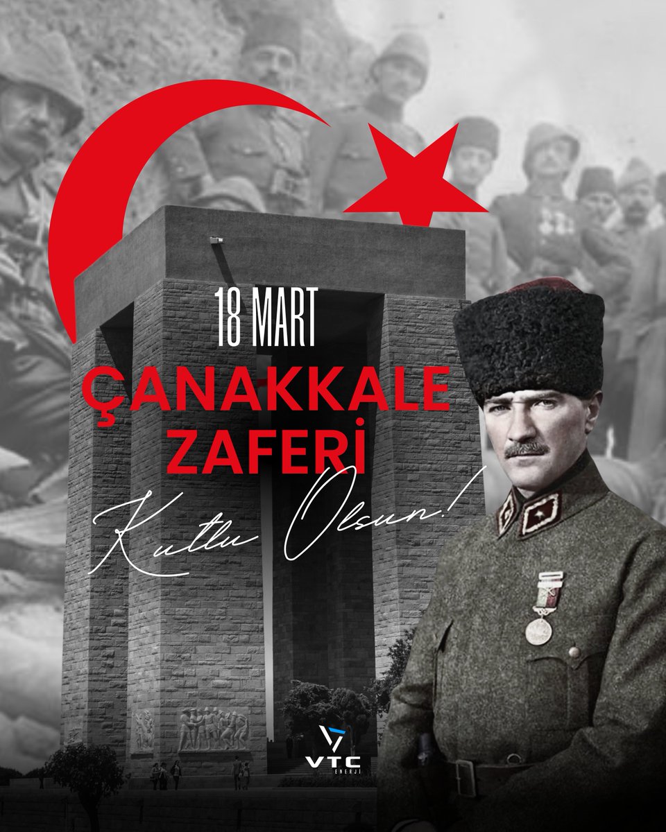 Çanakkale Zaferi'nin 110. yılında tüm kahramanlarımızı ve Büyük Önder Mustafa Kemal Atatürk’ü saygıyla anıyoruz.

18 Mart Çanakkale Zaferi kutlu olsun!