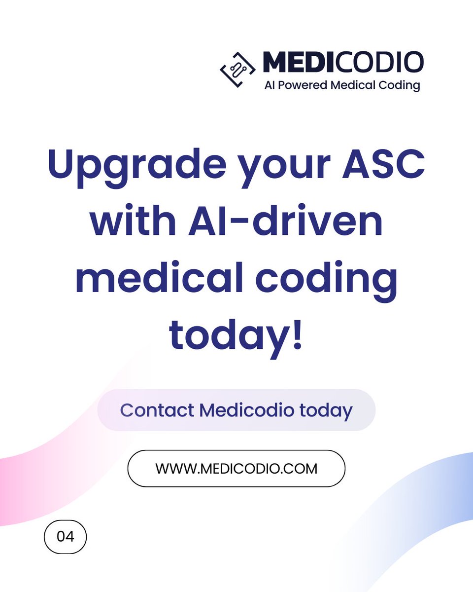 medicodio's tweet image. 💡 Boost ASC Billing with AI-Powered Coding!
Say goodbye to errors and denials. AI ensures faster, more accurate coding and seamless compliance. Optimize your revenue with MediCodio!
📅 Book a demo: bit.ly/3DXevRM
#MedicalCoding #AIMedicalCoding