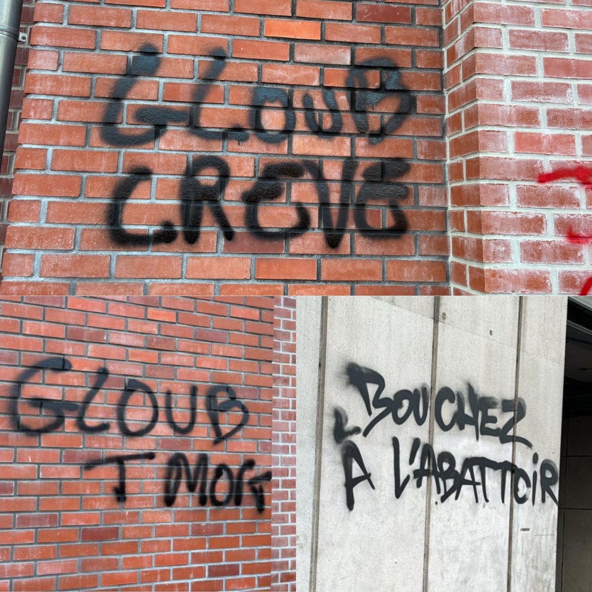 GLBouchez's tweet image. 📝 Le crime de ne pas être de gauche…
👨‍🎨 Depuis des semaines, de tels tags ne cessent de se multiplier sans que cela ne suscite la moindre indignation de la bien pensance, de la presse ou des habituels professionels de l’indignation. 
👮‍♂️ Sans oublier les déploiements de sécurité