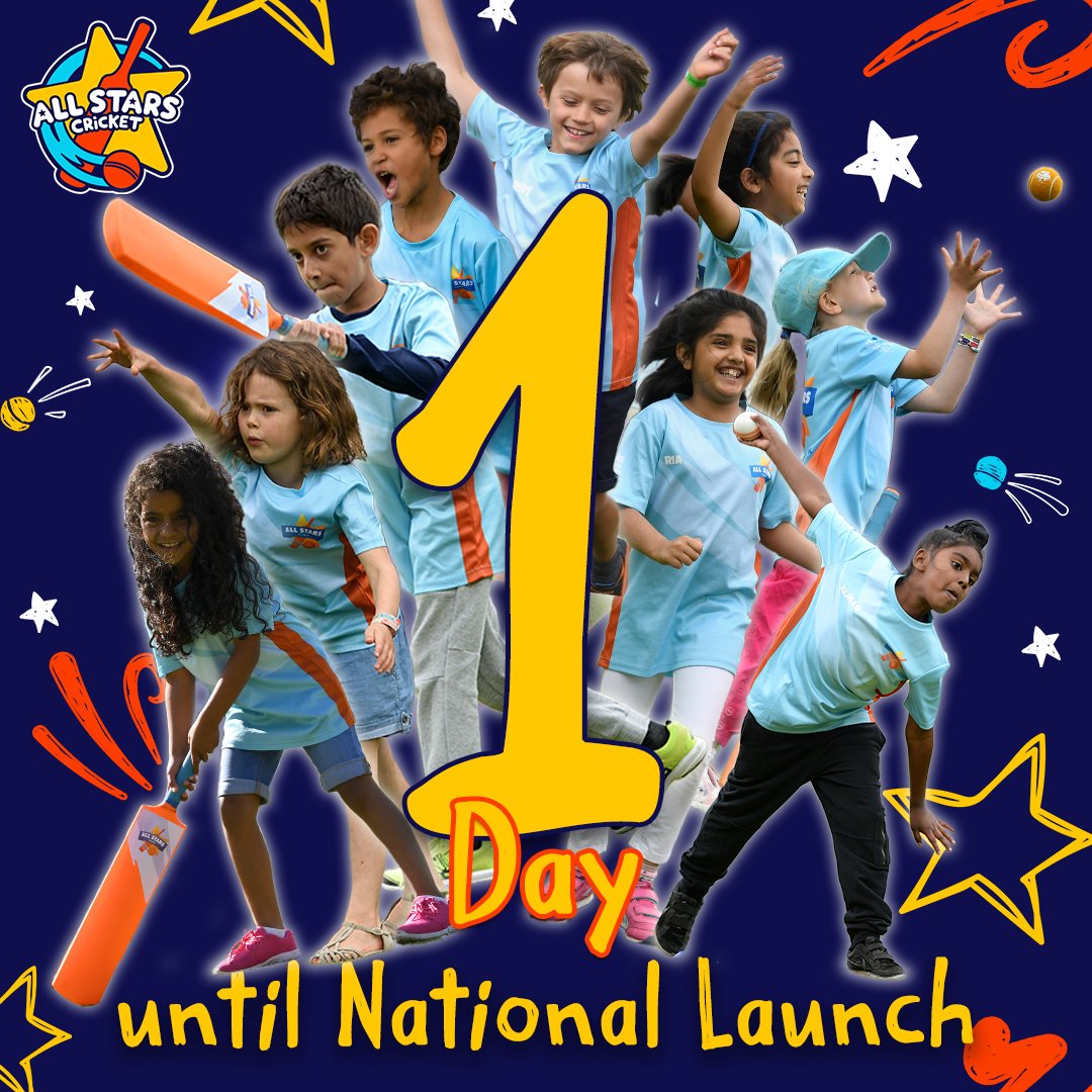 Our All Stars courses launch TOMORROW! 🎉
 
Set your alarms, gather your squad, and get ready to sign up for another fun season with All Stars 😍 
 
#AllStarsCricket
