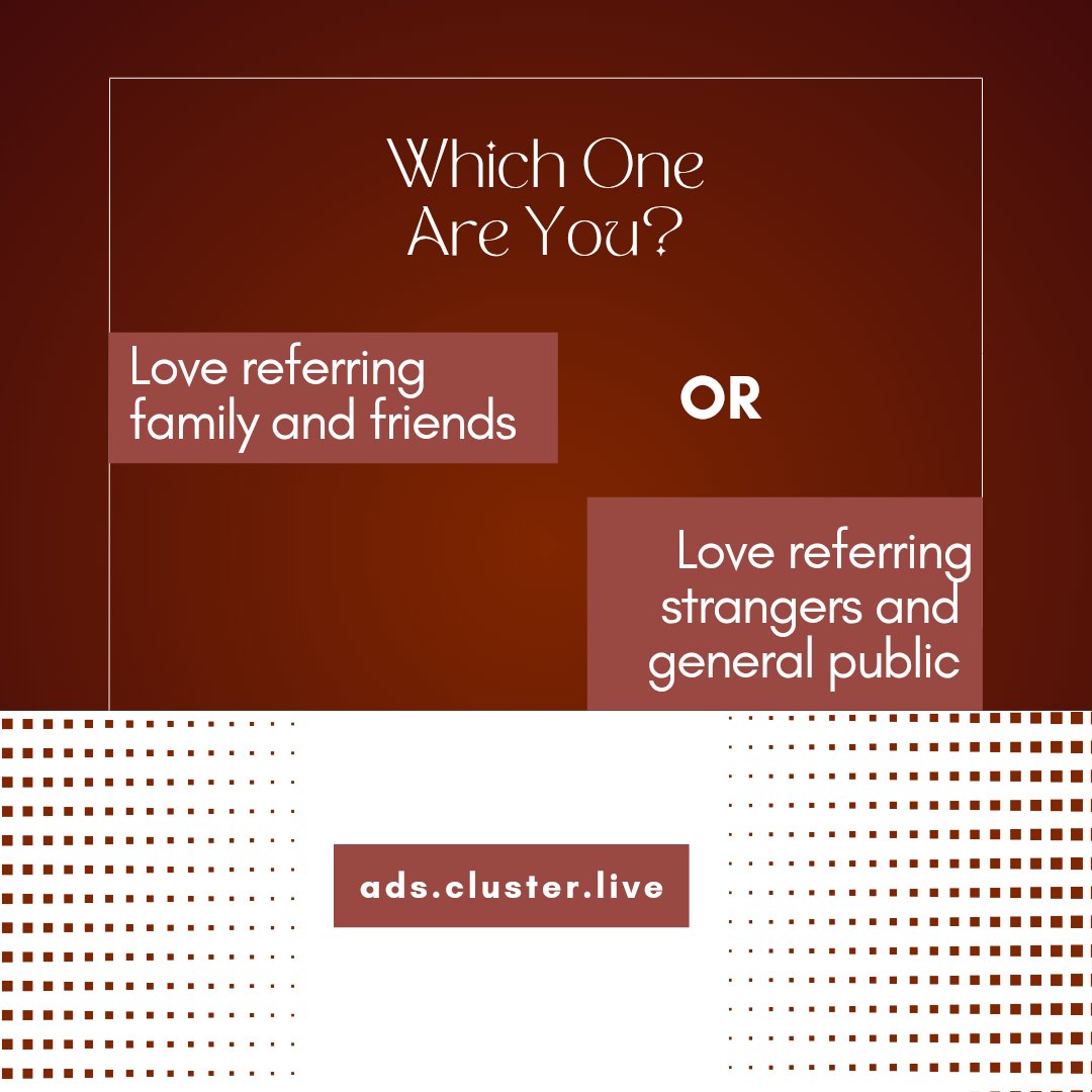 clusterliveapp's tweet photo. Some people love sharing opportunities with their family and friends, while others prefer reaching out to a wider audience. Which one are you?
#Clusterlive #PassiveIncome #SideHustle #MoneyMoves #SocialMediaMarketing #ReferralsMatter #BusinessGrowth #Marketing #Tuesday
#sowore https://t.co/4x9fGJYSe3