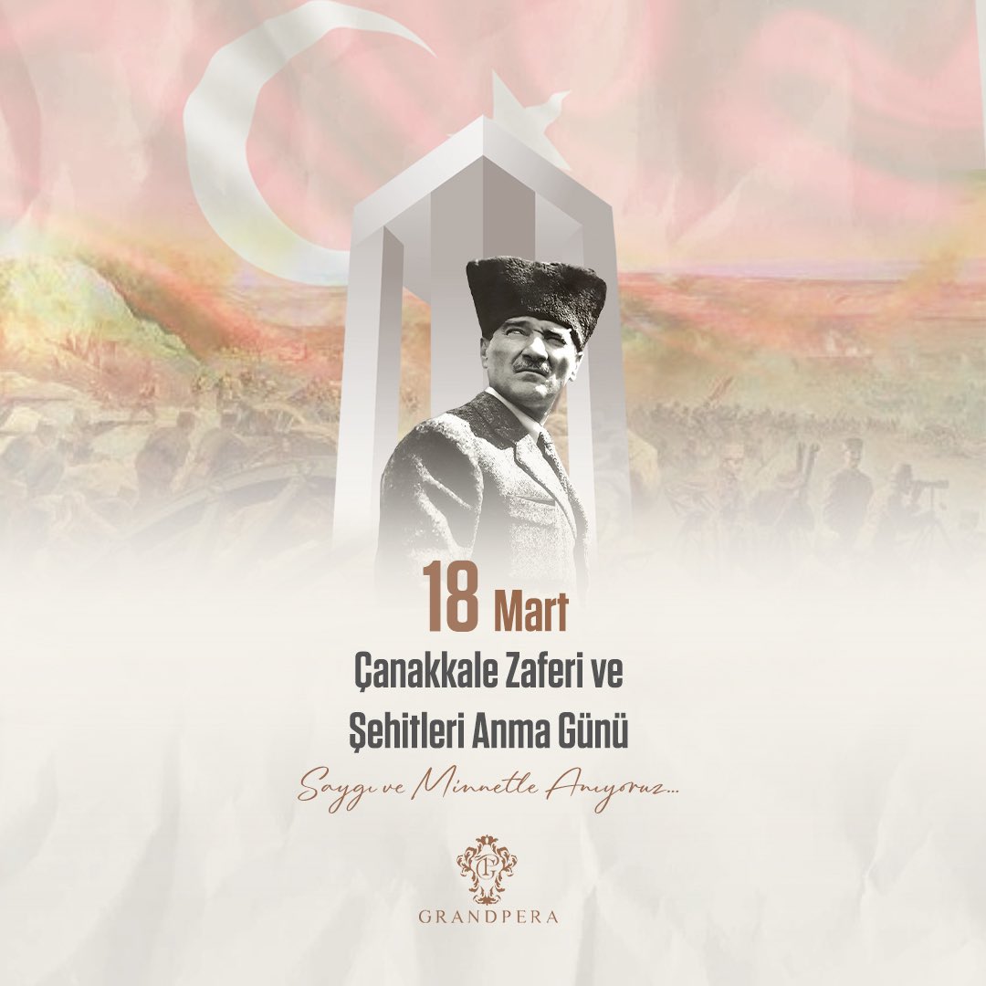 GrandPera's tweet photo. 18 Mart Çanakkale Zaferi ve Şehitleri Anma Günü’nün 110. yılında,
Gazi Mustafa Kemal Atatürk başta olmak üzere tüm gazilerimiz ve şehitlerimizi saygı ve rahmetle anıyoruz. https://t.co/TfWw9Ox2QC