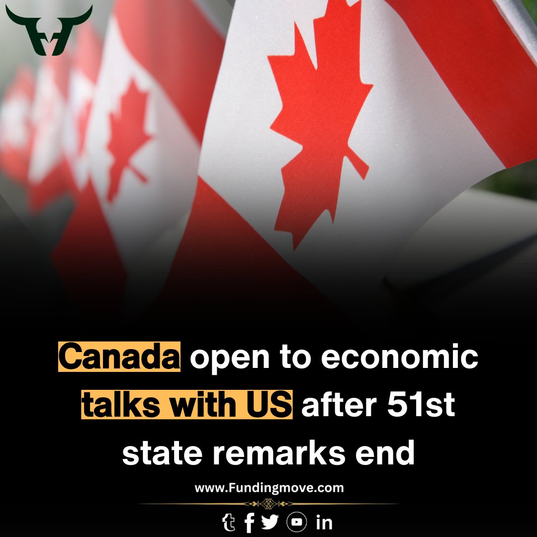FundingMove_com's tweet photo. 🇨🇦🤝 Canada set for economic talks with U.S. after "51st state" comments fade! #Economy #USCanada #TradeTalks https://t.co/fi6im65bvG