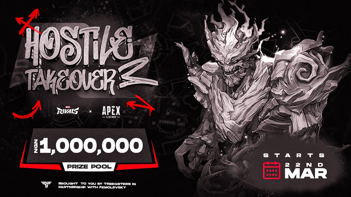 treeqsters's tweet image. Last chance to join Hostile Takeover 3! ⚠️ 

Time is running out—sign up now before the battle begins! 🔥

🚀 Register here: discord.gg/5mXjA9ET84

#HT3 #ApexLegends #Treeqsters