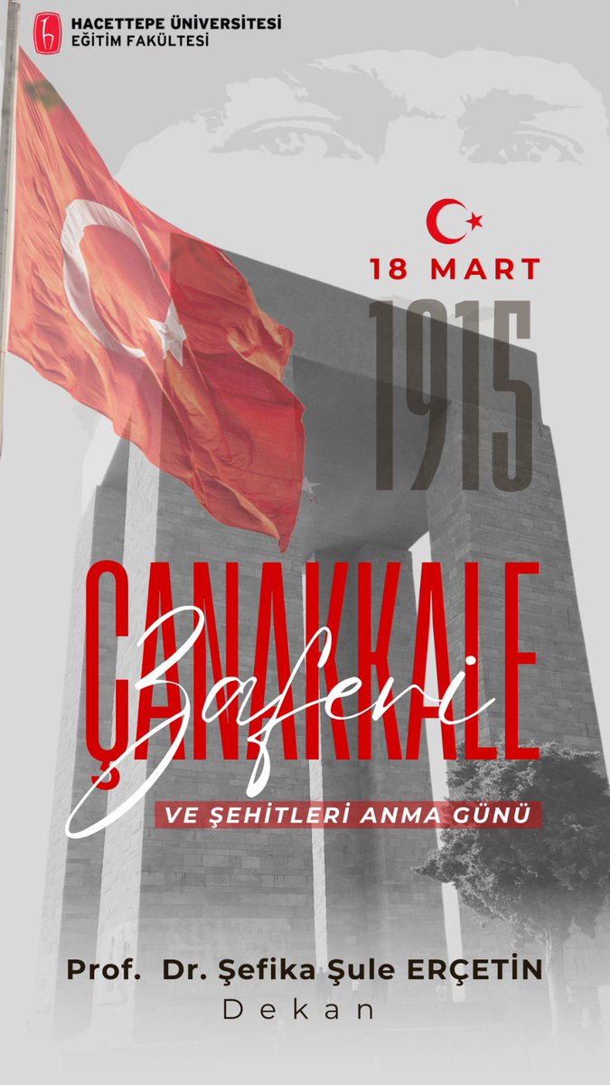 Çanakkale Zaferimizin 110. Yıldönümünü kutluyor, 18 Mart Şehitler Günü’nde başta Çanakkale destanının kahramanları olmak üzere  tüm şehitlerimizi rahmet ve minnetle anıyorum.

Prof. Dr. Şefika Şule ERÇETİN
Dekan
<a href="/profsefikasule/">Şefika Şule Erçetin</a>