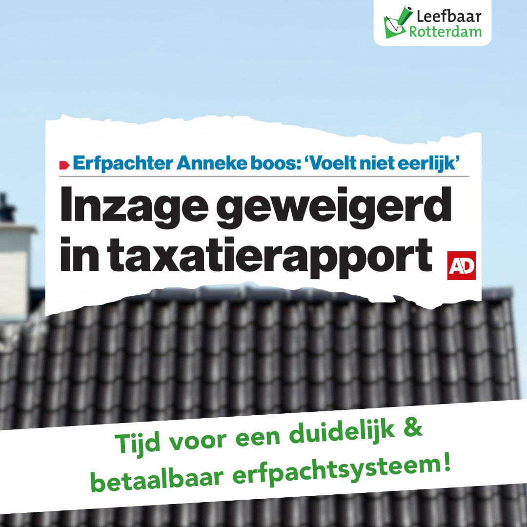 Het erfpachtsysteem moet duidelijker, veel duidelijker. Met heldere communicatie, inzicht en snel antwoord op vragen. Leefbaar zet zich in voor een erfpachtsysteem met duidelijkheid, betaalbaarheid én menselijke maat.

Meld je aan voor de Erfpachtupdate ➡️ leefbaarrotterdam.nl/erfpachtupdate/