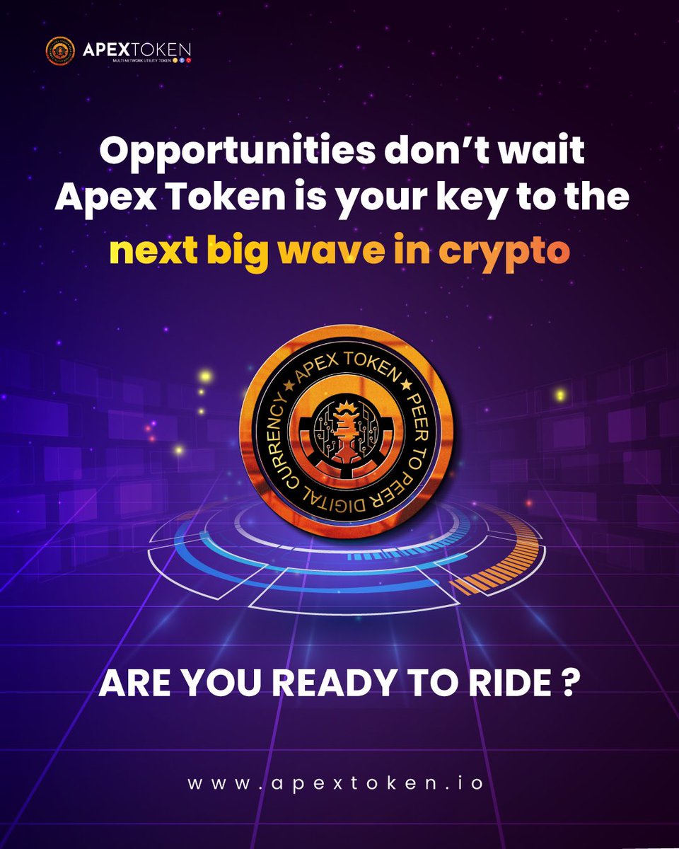 Opportunities don’t wait! Apex Token is your key to the next big wave in crypto. Are you ready to ride?
Join the revolution now: apextoken.io