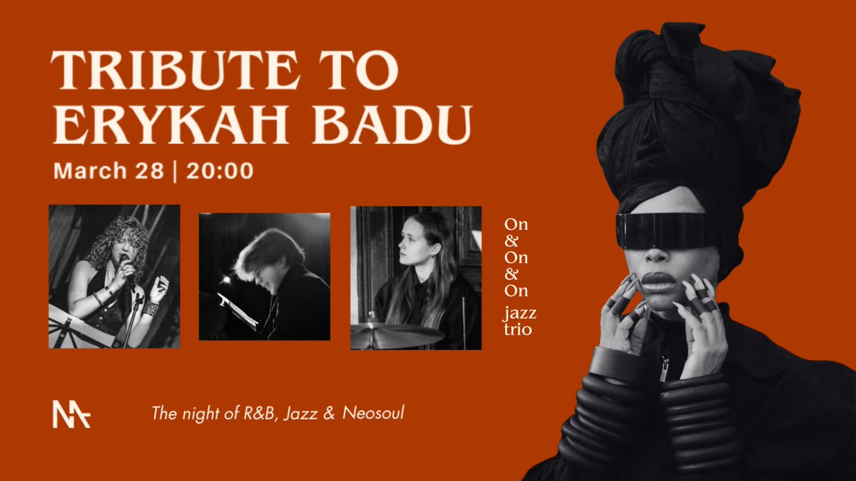 Džeza vakars neo-soul karalienes Erykah Badu melodijās... R’n’B, hip-hops, džezs un afroamerikāņu muzikālās tradīcijas - tas viss un vēl vairāk būs dzirdams trio On&amp;On&amp;On izpildījumā. 🎶

28. martā pl.20.00 MASA Kultūrbārā
🎟 Biļetes pieejamas BezRindas.lv