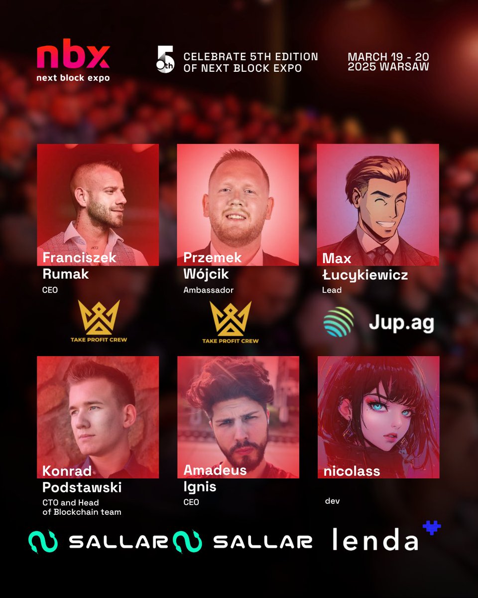 🌟 More speakers added to NBX 2025 lineup! 🎤 Join us and meet live: 🔹  Franciszek Rumak, CEO at Take Profit Crypto Crew 🔹 Przemek Wójcik,  @pshemko123, Ambassador at Take Profit Crypto