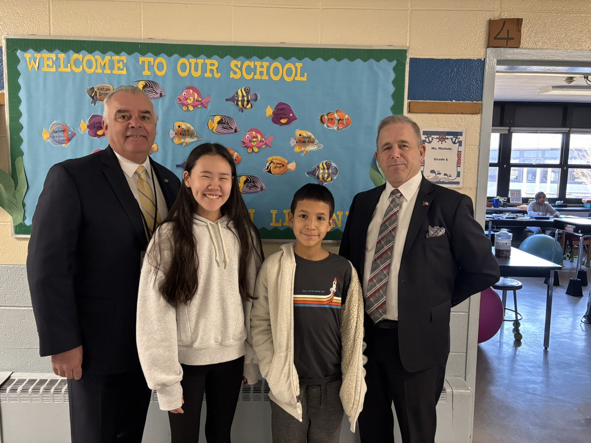 LOP Student Board of Education Recipients meet who they will represent.  Assistant Superintendent for Business Administration and Director of Security