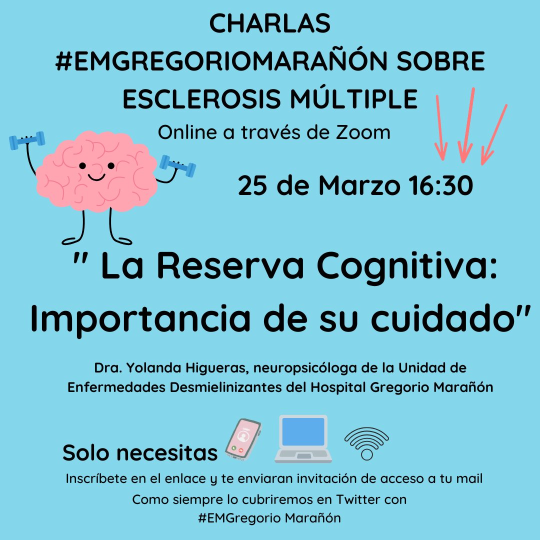🌻Os recordamos que el próximo martes 25 de marzo, hay CHARLA #EMGregorioMarañón  sobre #EsclerosisMúltiple

Inscripción ➡️forms.office.com/e/DFcar7xysj