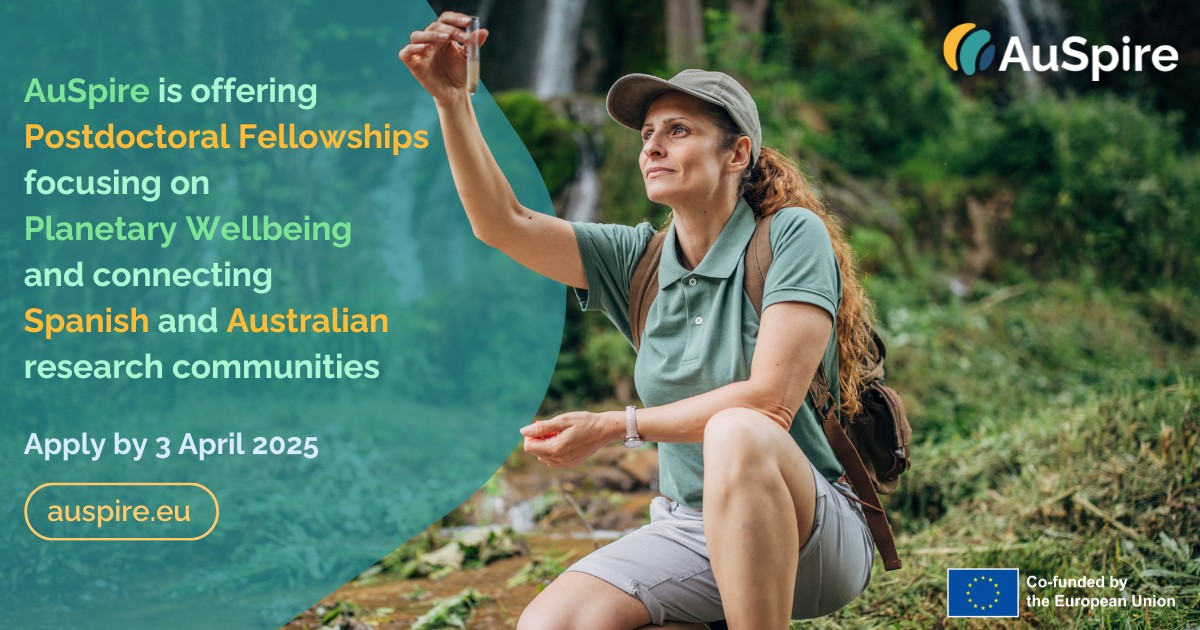 Rosemary Morris-Castico 🇦🇺 (@ausembesp) on Twitter photo 🎓Aún se pueden presentar candidaturas al programa #AuSpire. Liderado por <a href="/RMITEurope/">RMIT Europe</a> y cofinanciado por la 🇪🇺, vincula a las comunidades investigadoras 🇪🇸 y 🇦🇺 a través de 28 becas postdoctorales centradas en el concepto de bienestar planetario. auspire.eu 🎓Aún se pueden presentar candidaturas al programa #AuSpire. Liderado por <a href="/RMITEurope/">RMIT Europe</a> y cofinanciado por la 🇪🇺, vincula a las comunidades investigadoras 🇪🇸 y 🇦🇺 a través de 28 becas postdoctorales centradas en el concepto de bienestar planetario. auspire.eu