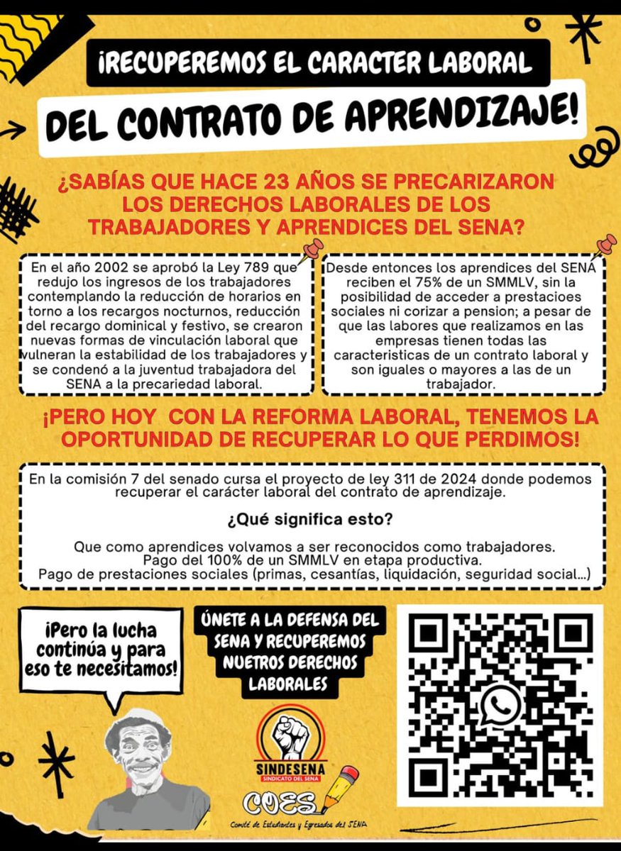 #ContratoDeAprendizajeYa 
<a href="/sindesenacol/">Sindicato del SENA</a> <a href="/cutcolombia/">Central Unitaria de Trabajadores</a> <a href="/petrogustavo/">Gustavo Petro</a> 
Todos a las calles!! <a href="/wilsonariasc/">Wilson Arias</a>