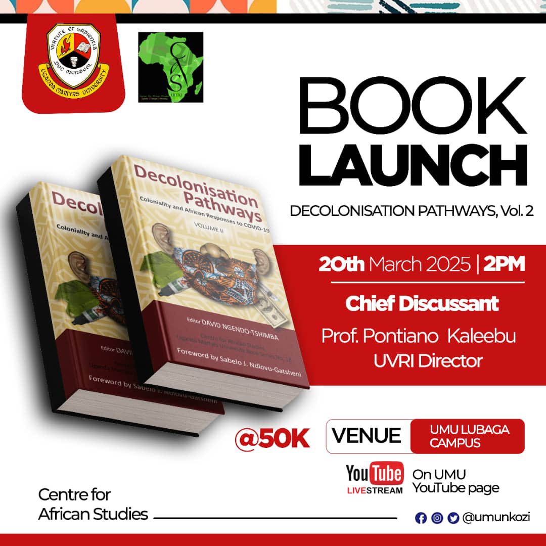 An important book to be launched on Thursday, 20th at Uganda Martyrs University, Lubaga Campus