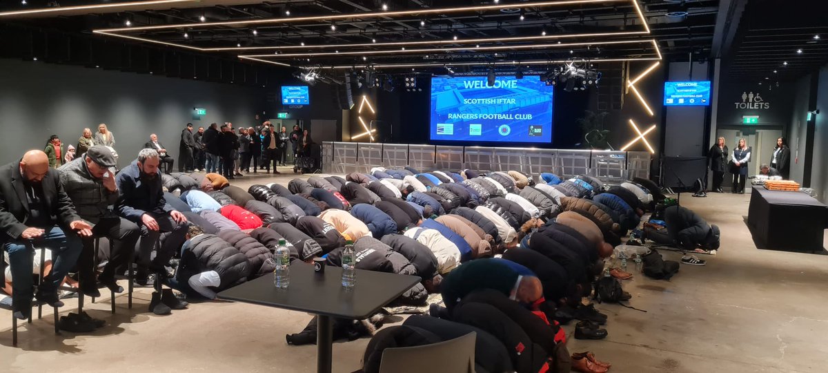 ColourHeritage's tweet image. A historical 1st #Ramadhan #iftar @RangersFC last night. Thanx to Scottish Asian Biz Chambers. Gr8 to hear the call to prayer &amp;amp; folk praying &amp;amp; enjoying the evening meal. Fab to discover the story of Mohammed Latif, 1st #Muslim Rangers player in 1935: colourfulheritage.com/ch-timeline/pa…