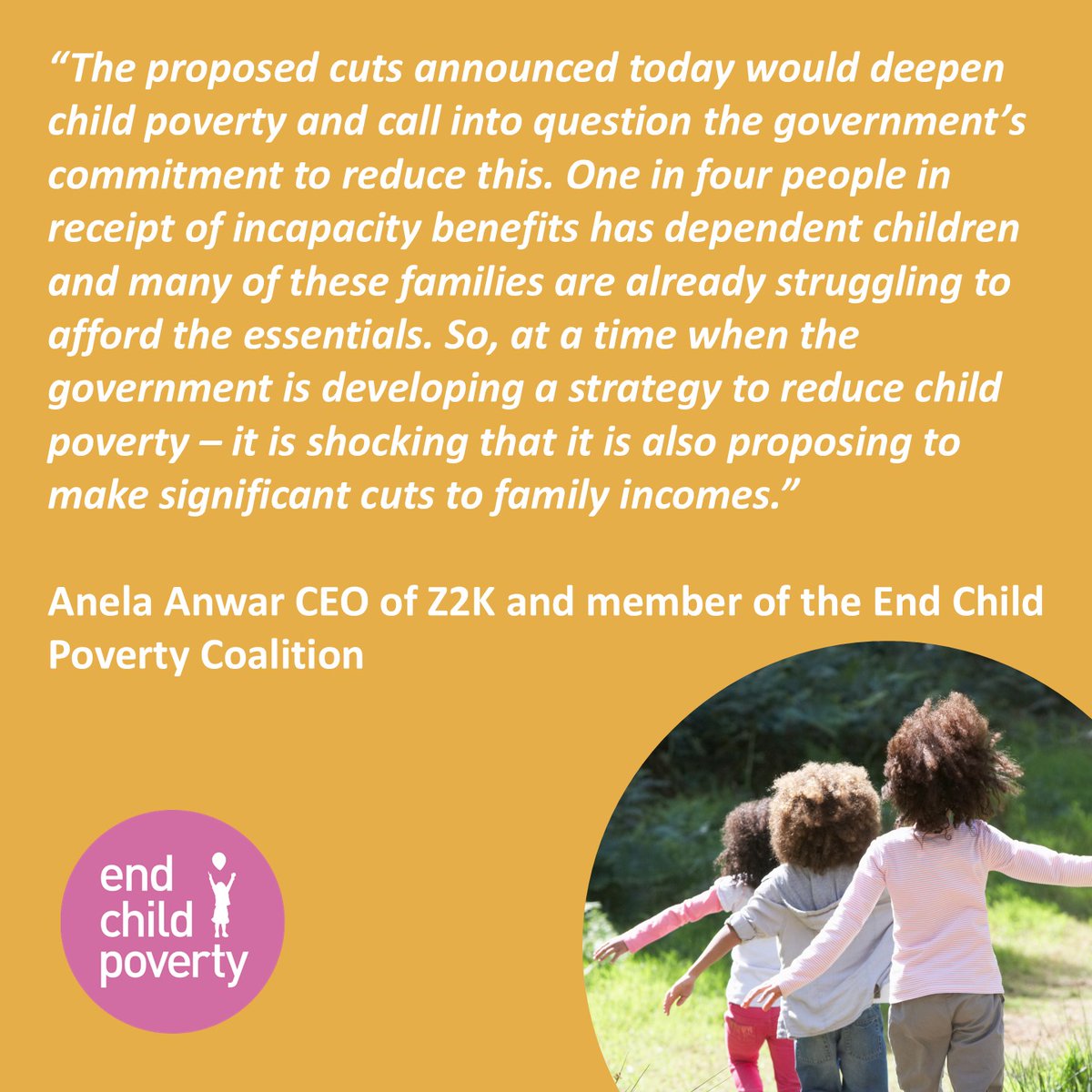 End Child Poverty (@endchildpoverty) on Twitter photo In response to <a href="/leicesterliz/">Liz Kendall</a>'s announcement today on plans to cut incapacity and disability benefits, we have issued the following statement- highlighting how these cuts could deepen child poverty. We also share concerns from young people, living in poverty, who will be impacted In response to <a href="/leicesterliz/">Liz Kendall</a>'s announcement today on plans to cut incapacity and disability benefits, we have issued the following statement- highlighting how these cuts could deepen child poverty. We also share concerns from young people, living in poverty, who will be impacted