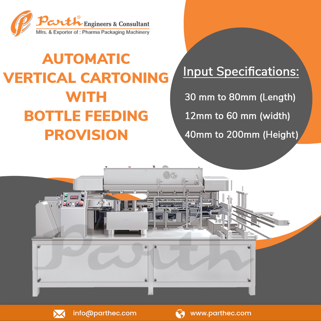EngineersParth's tweet image. Optimize your packaging efficiency with our Automatic Vertical Cartoning Machine, ideal for bottles sized 30-80mm (L) x 12mm-60mm (W), ensuring precision and speed.
visit - parthec.com/product/automa…
#Parthec #verticalcartooningmachine #bottlefeeding #automaticmachine
#movingpockets